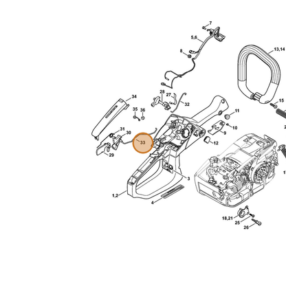 STIHL part 1145-182-1505 — IPL diagram snippet (6x zoom, amber highlight)