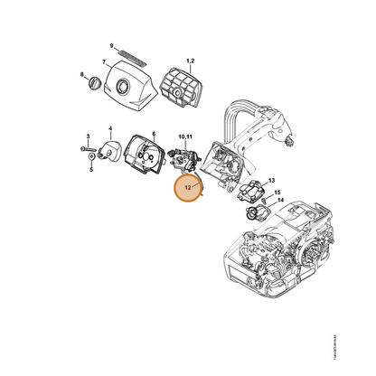 STIHL part 1145-182-1506 — IPL diagram snippet (6x zoom, amber highlight)