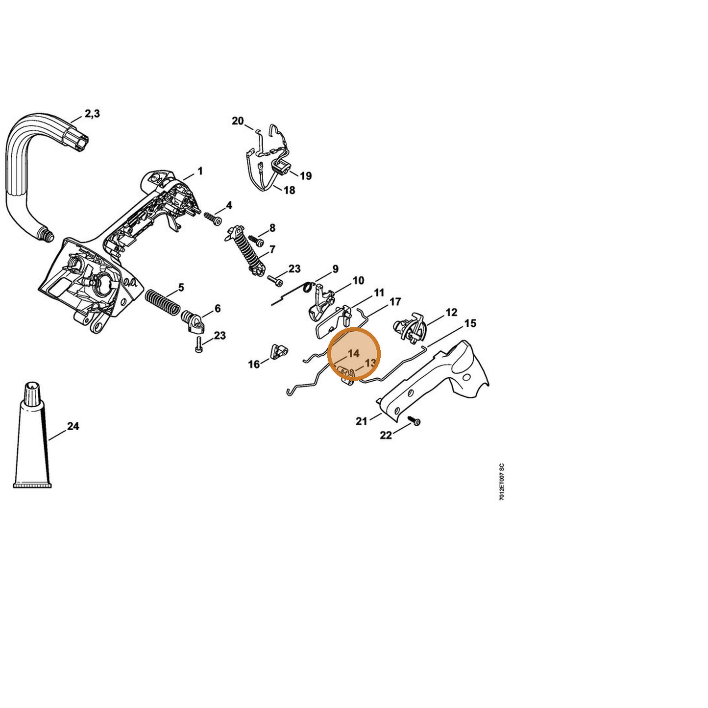 STIHL part 1145-185-1900 — IPL diagram snippet (6x zoom, amber highlight)