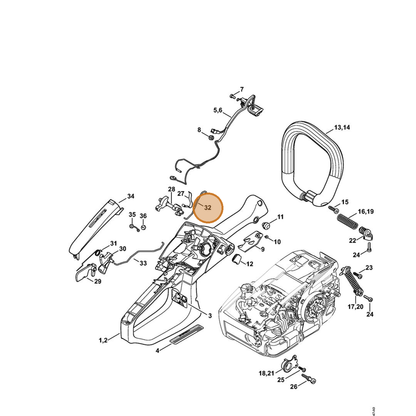 STIHL part 1145-185-1905 — IPL diagram snippet (6x zoom, amber highlight)
