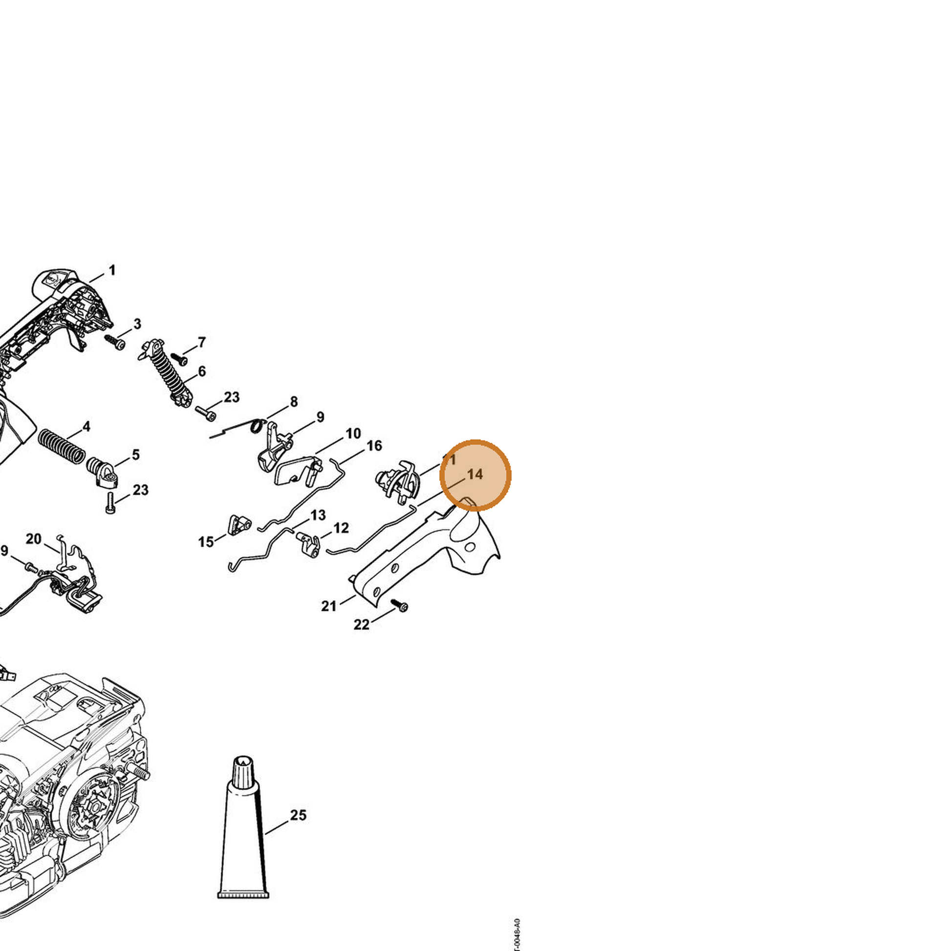 STIHL part 1145-185-1906 — IPL diagram snippet (6x zoom, amber highlight)