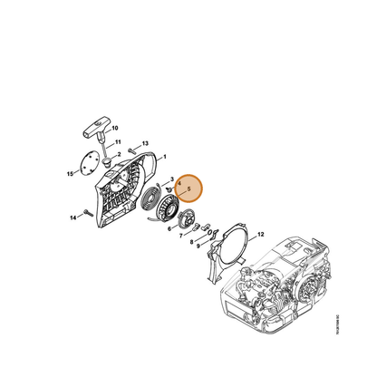 STIHL part 1145-190-1000 — IPL diagram snippet (6x zoom, amber highlight)