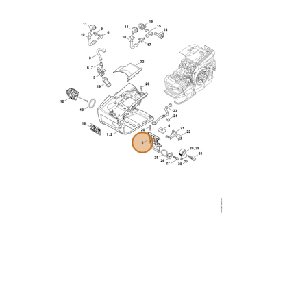 STIHL part 1145-351-4000 — IPL diagram snippet (6x zoom, amber highlight)