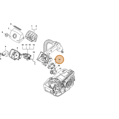 STIHL part 1145-353-7002 — IPL diagram snippet (6x zoom, amber highlight)