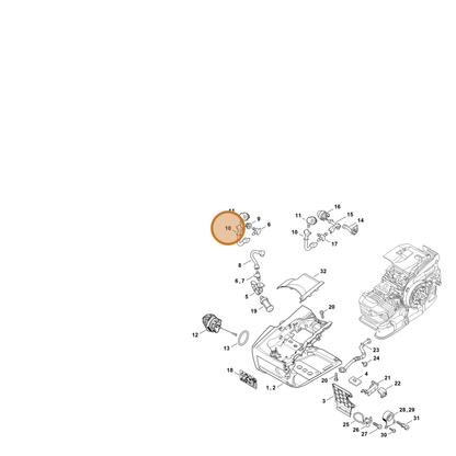 STIHL part 1145-358-7706 — IPL diagram snippet (6x zoom, amber highlight)