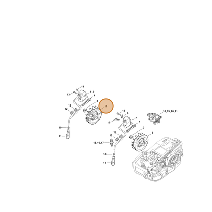 STIHL part 1145-400-1201 — IPL diagram snippet (6x zoom, amber highlight)