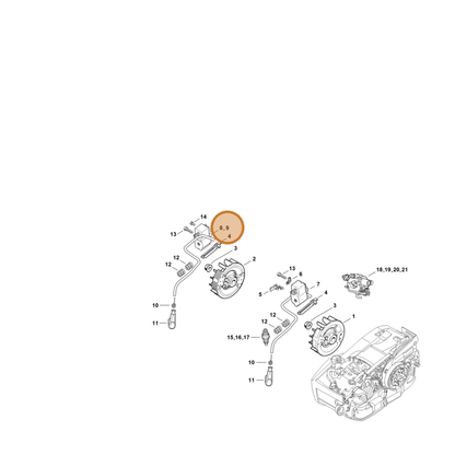STIHL part 1145-400-4702 — IPL diagram snippet (6x zoom, amber highlight)