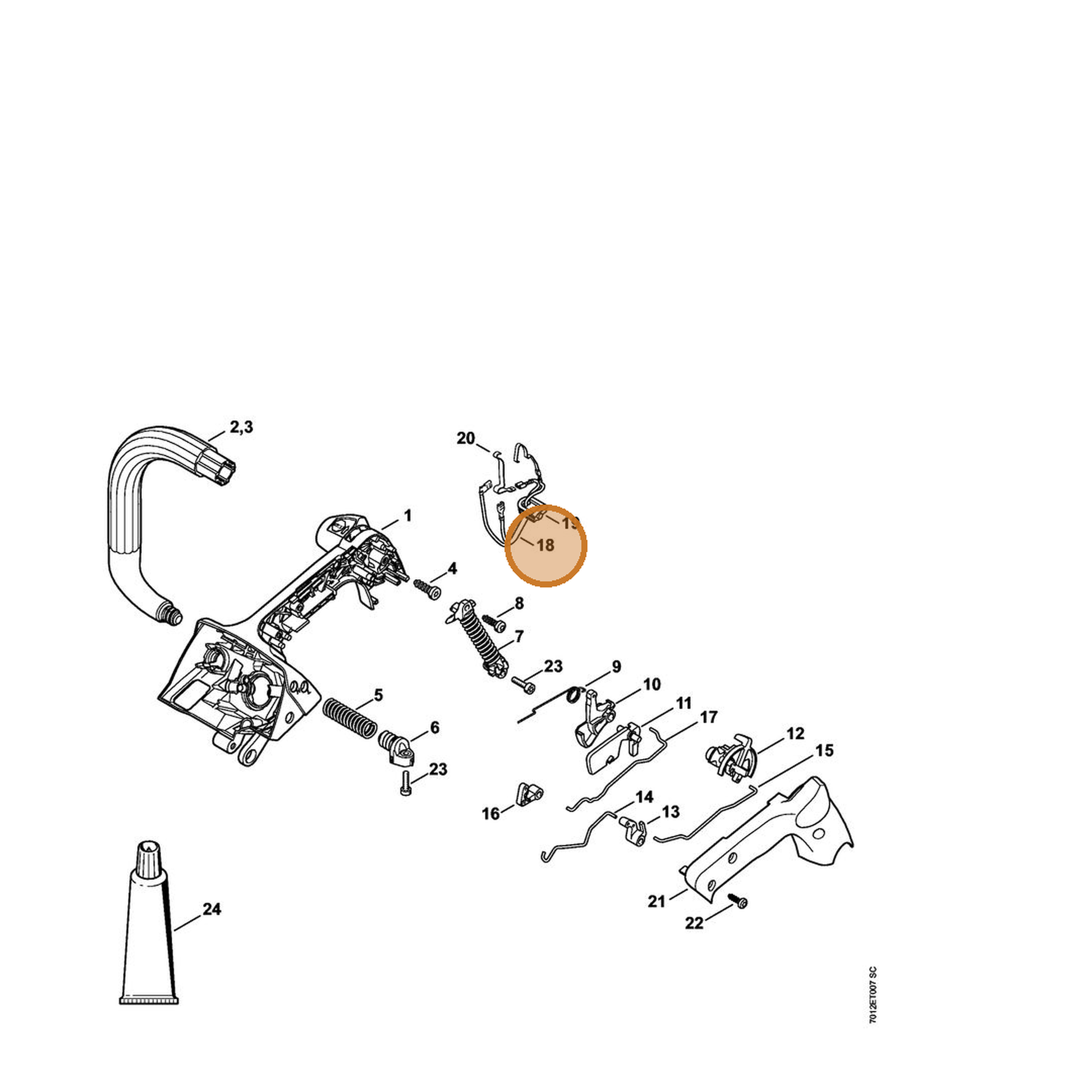 STIHL part 1145-440-3000 — IPL diagram snippet (6x zoom, amber highlight)