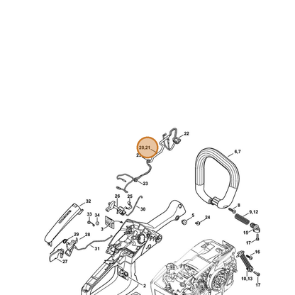 STIHL part 1145-440-3001 — IPL diagram snippet (6x zoom, amber highlight)