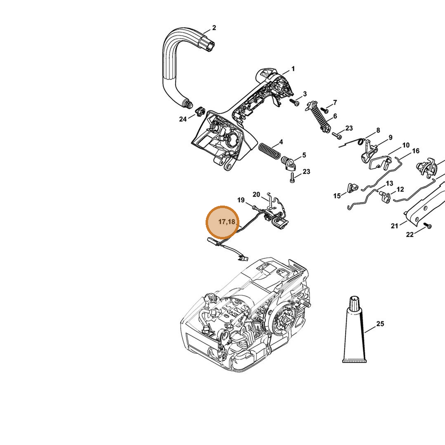 STIHL part 1145-440-3006 — IPL diagram snippet (6x zoom, amber highlight)