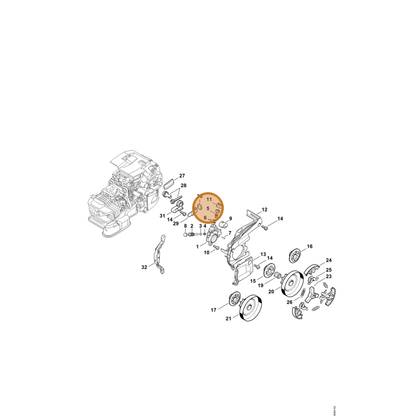 STIHL part 1145-647-4800 — IPL diagram snippet (6x zoom, amber highlight)