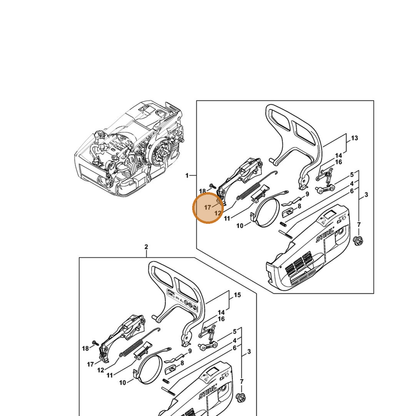 STIHL part 1145-648-7700 — IPL diagram snippet (6x zoom, amber highlight)