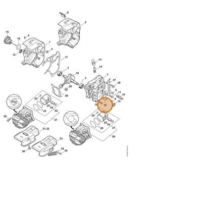 STIHL part 1145-656-7700 — IPL diagram snippet (6x zoom, amber highlight)