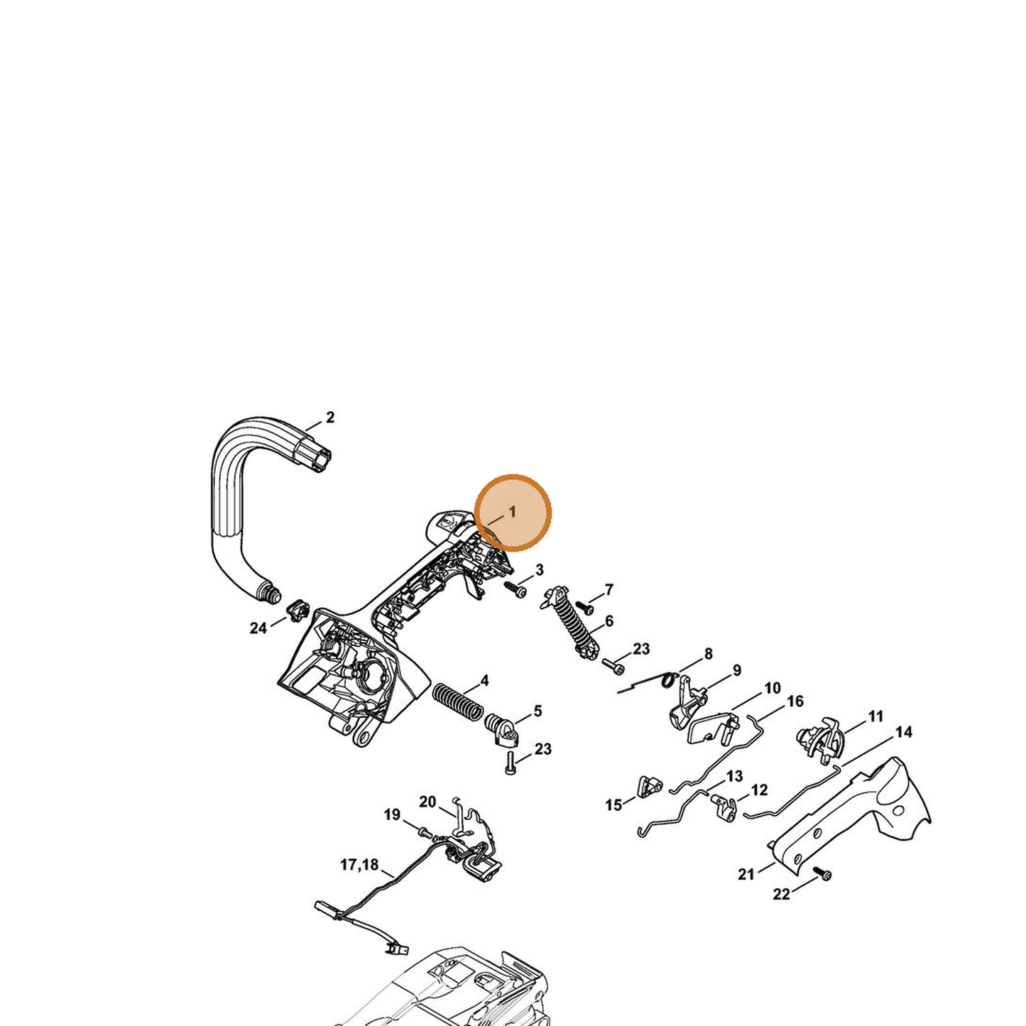STIHL part 1145-790-1006 — IPL diagram snippet (6x zoom, amber highlight)
