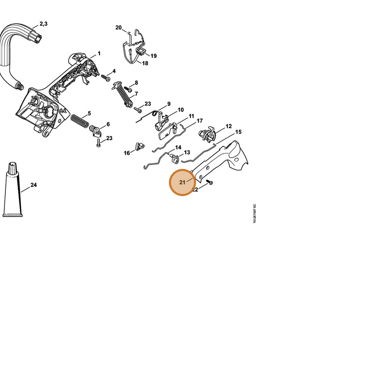 STIHL part 1145-791-0600 — IPL diagram snippet (6x zoom, amber highlight)