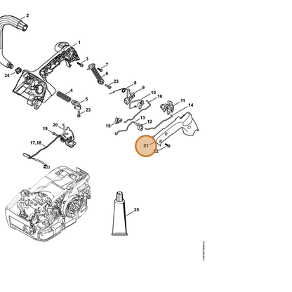 STIHL part 1145-791-0602 — IPL diagram snippet (6x zoom, amber highlight)