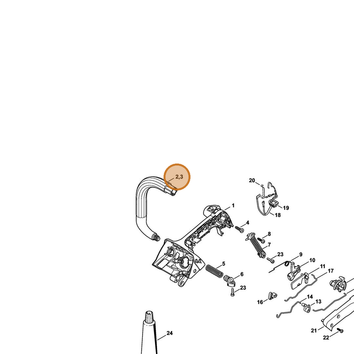 STIHL part 1145-791-1700 — IPL diagram snippet (6x zoom, amber highlight)