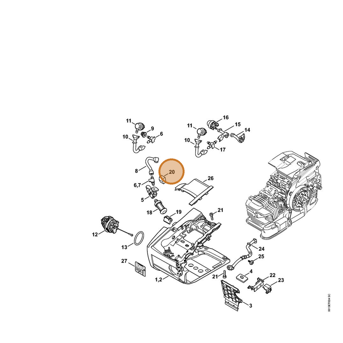 STIHL part 1145-791-5903 — IPL diagram snippet (6x zoom, amber highlight)