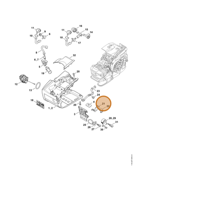 STIHL part 1145-793-3000 — IPL diagram snippet (6x zoom, amber highlight)