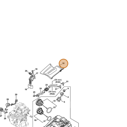 STIHL part 1146-021-1102 — IPL diagram snippet (6x zoom, amber highlight)