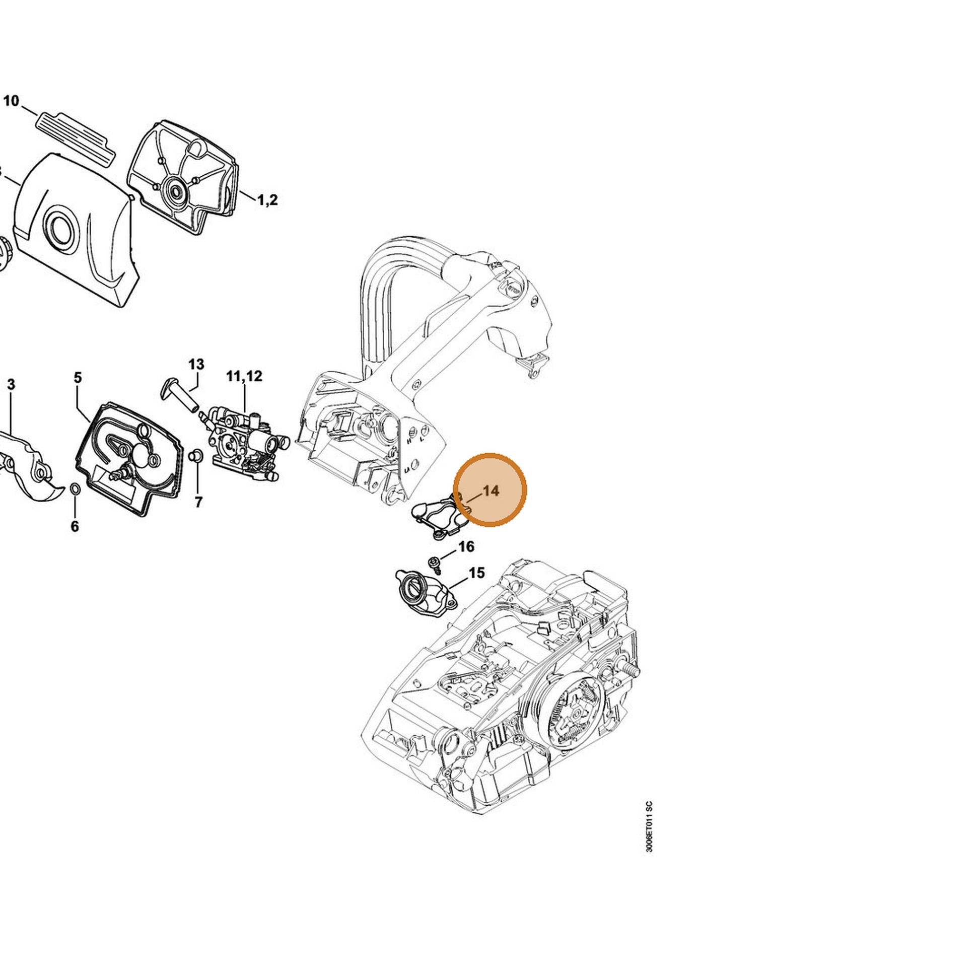 STIHL part 1146-021-1700 — IPL diagram snippet (6x zoom, amber highlight)