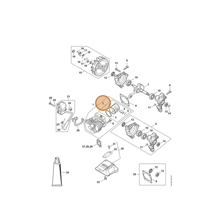 STIHL part 1146-030-2004 — IPL diagram snippet (6x zoom, amber highlight)