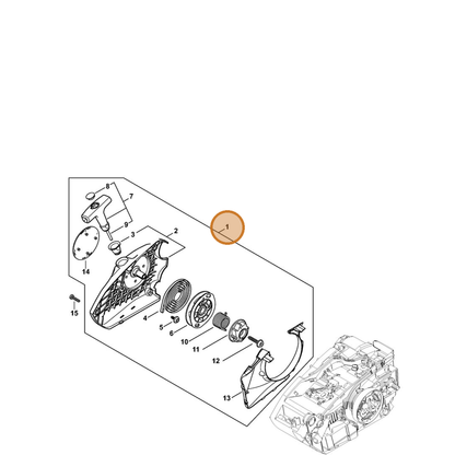 STIHL part 1146-080-2102 — IPL diagram snippet (6x zoom, amber highlight)