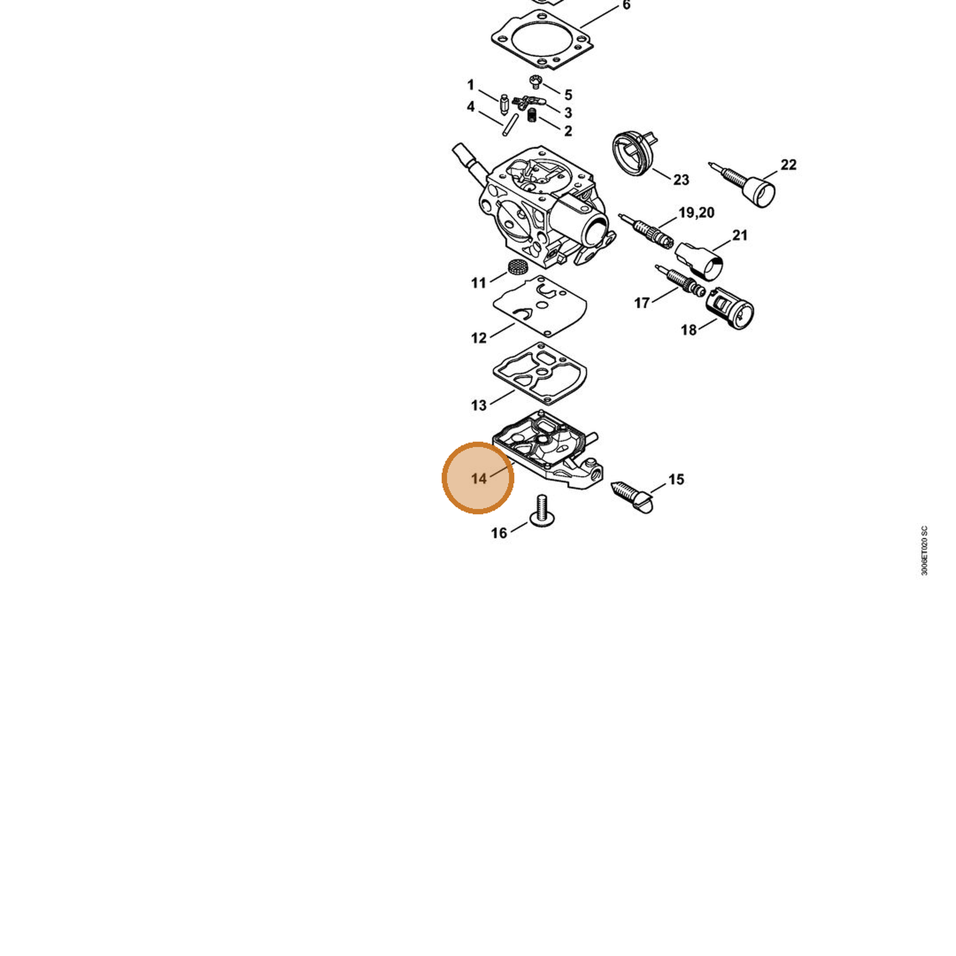 STIHL part 1146-120-2600 — IPL diagram snippet (6x zoom, amber highlight)