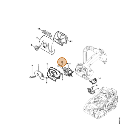 STIHL part 1146-121-6100 — IPL diagram snippet (6x zoom, amber highlight)