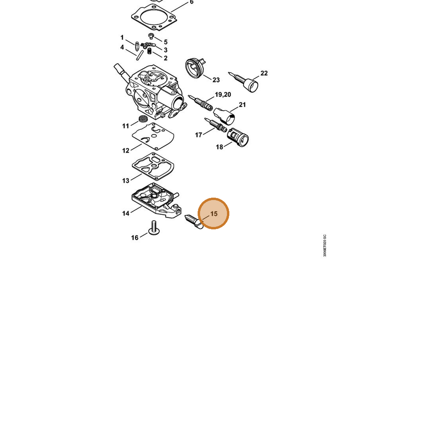 STIHL part 1146-122-6200 — IPL diagram snippet (6x zoom, amber highlight)