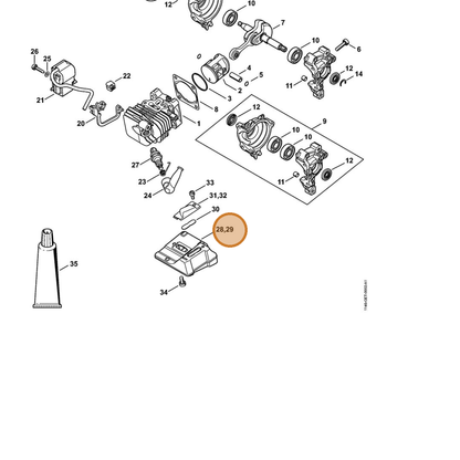 STIHL part 1146-140-0602 — IPL diagram snippet (6x zoom, amber highlight)