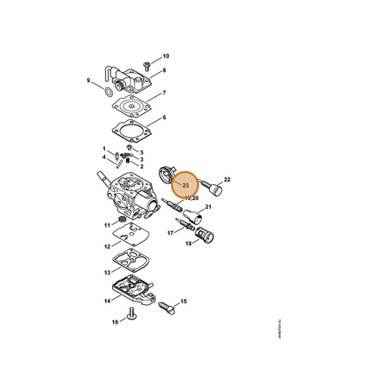 STIHL part 1146-141-1800 — IPL diagram snippet (6x zoom, amber highlight)