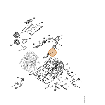 STIHL part 1146-141-8600 — IPL diagram snippet (6x zoom, amber highlight)
