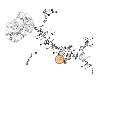 STIHL part 1146-162-3000 — IPL diagram snippet (6x zoom, amber highlight)