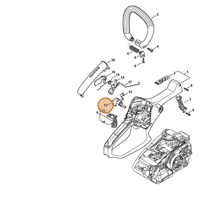 STIHL part 1146-182-0901 — IPL diagram snippet (6x zoom, amber highlight)