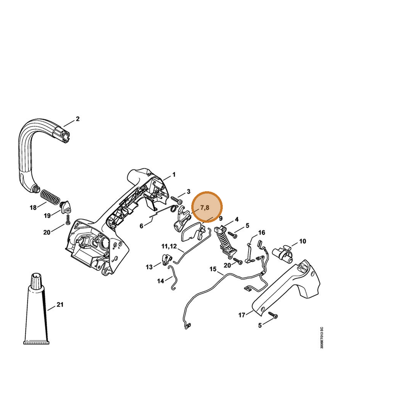STIHL part 1146-182-1000 — IPL diagram snippet (6x zoom, amber highlight)
