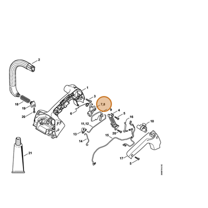 STIHL part 1146-182-1000 — IPL diagram snippet (6x zoom, amber highlight)