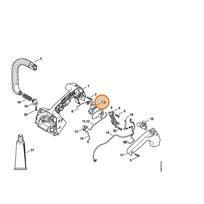 STIHL part 1146-182-1003 — IPL diagram snippet (6x zoom, amber highlight)
