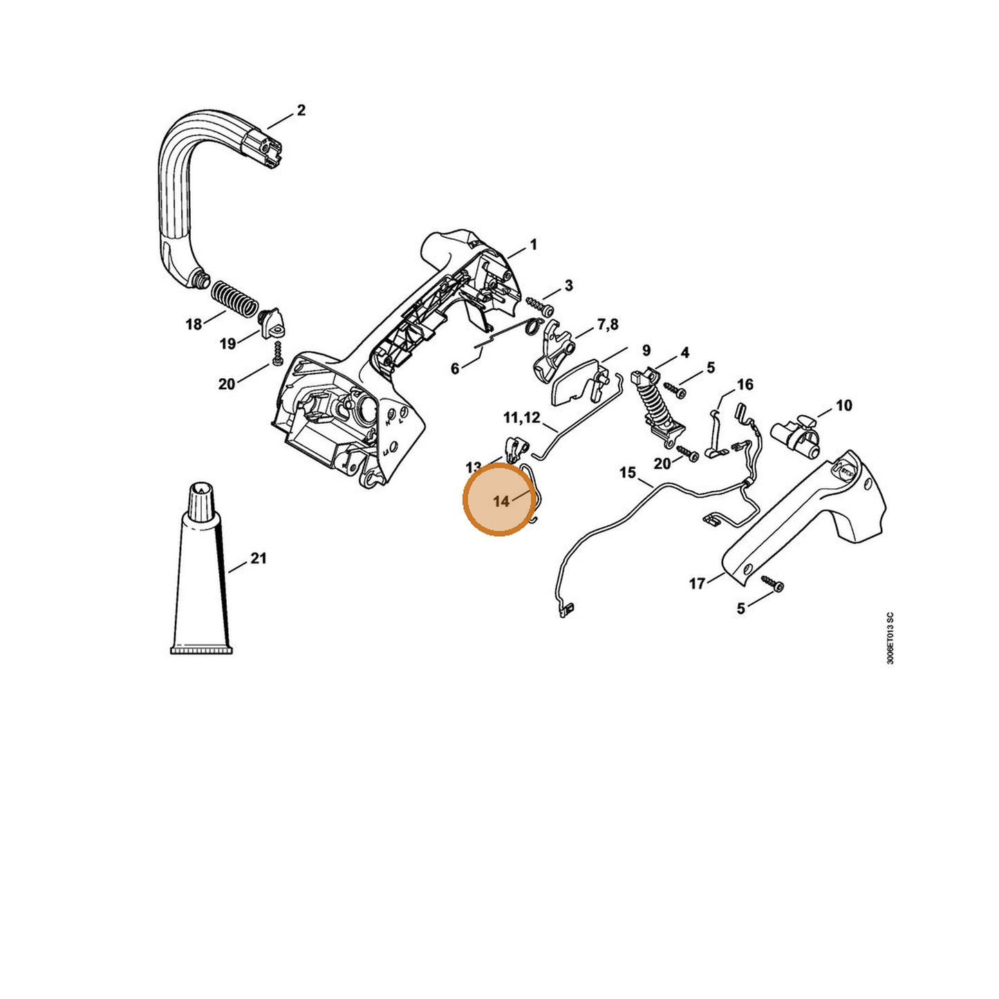 STIHL part 1146-182-1503 — IPL diagram snippet (6x zoom, amber highlight)