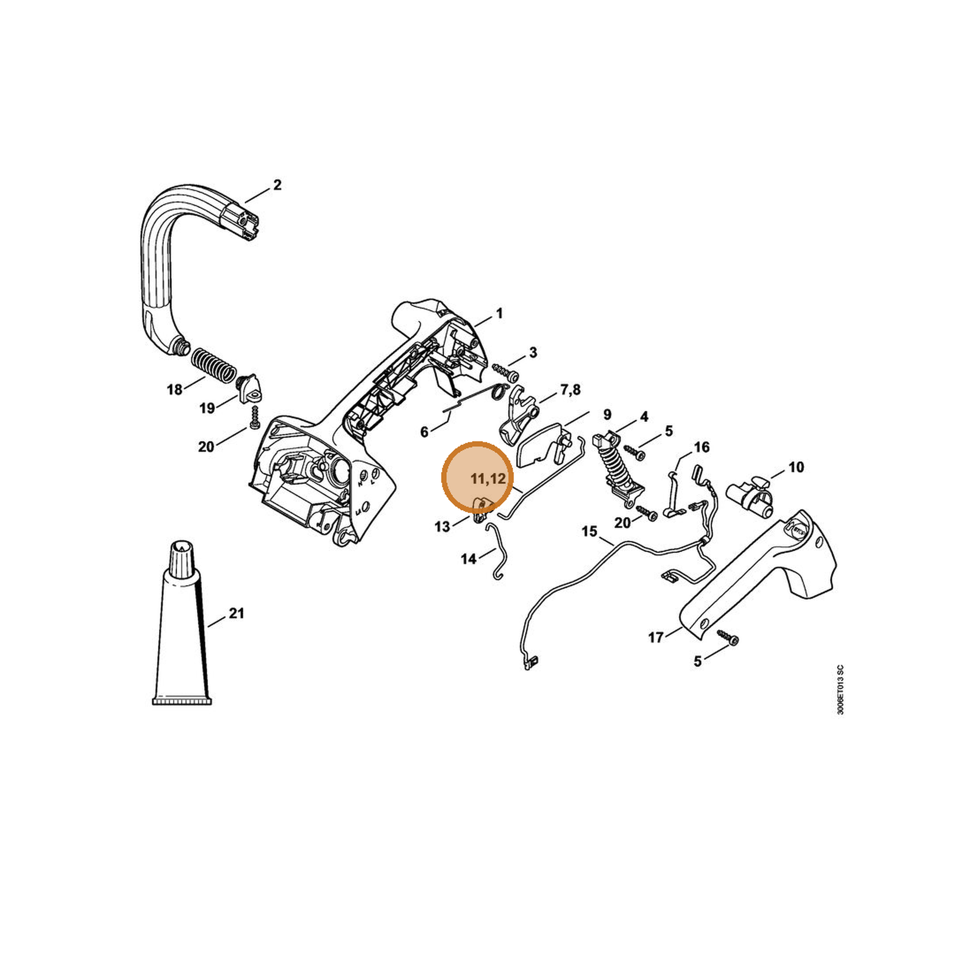 STIHL part 1146-182-1504 — IPL diagram snippet (6x zoom, amber highlight)