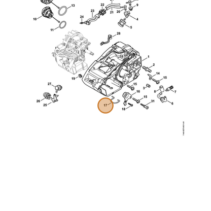 STIHL part 1146-352-5000 — IPL diagram snippet (6x zoom, amber highlight)