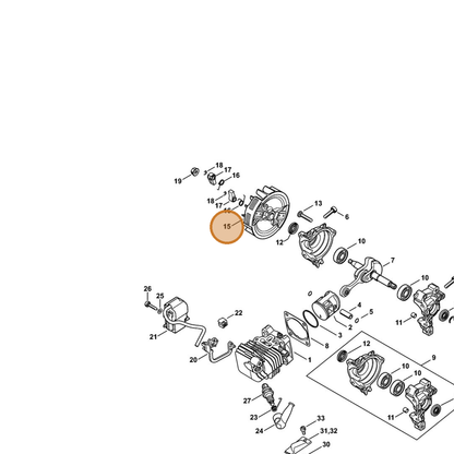 STIHL part 1146-400-1205 — IPL diagram snippet (6x zoom, amber highlight)