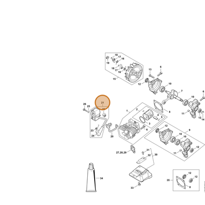 STIHL part 1146-400-1303 — IPL diagram snippet (6x zoom, amber highlight)