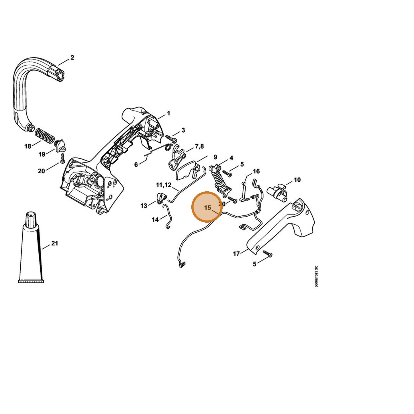 STIHL part 1146-440-3000 — IPL diagram snippet (6x zoom, amber highlight)
