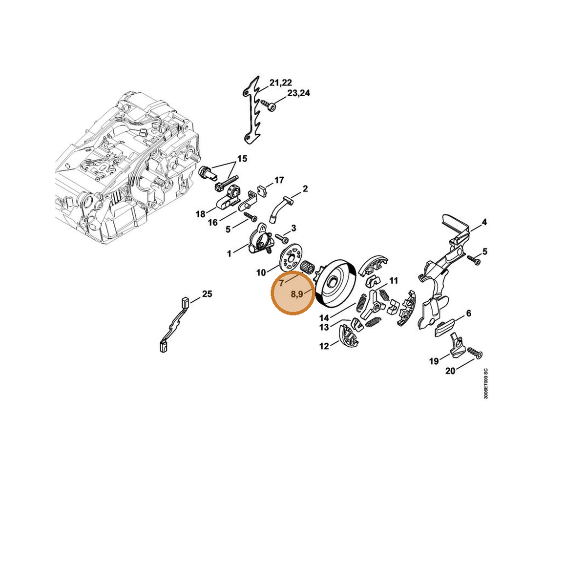 STIHL part 1146-640-2004 — IPL diagram snippet (6x zoom, amber highlight)