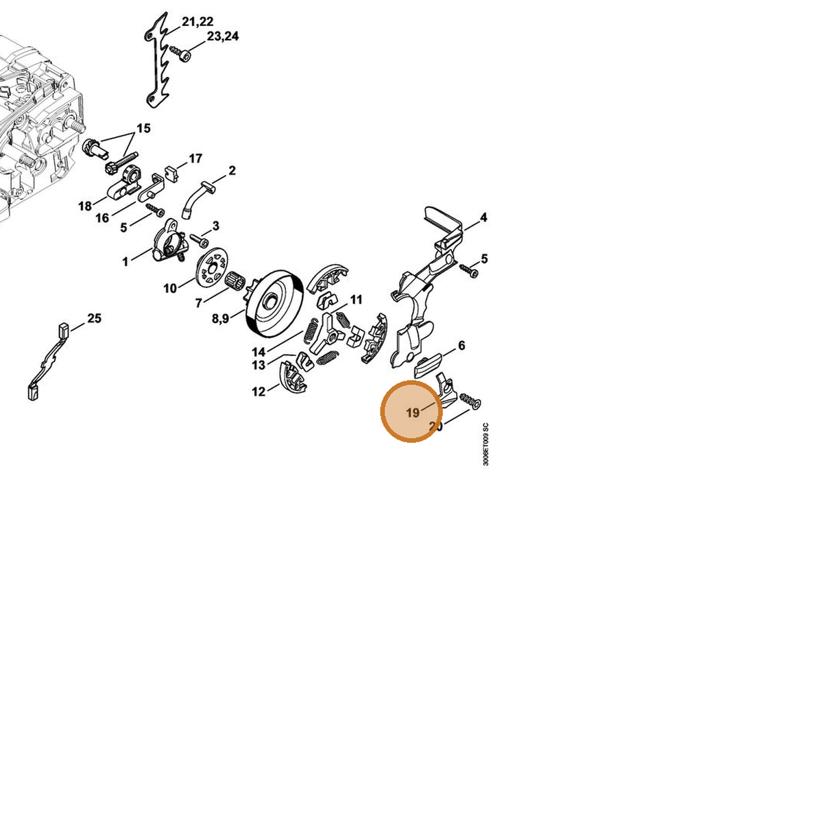 STIHL part 1146-650-7700 — IPL diagram snippet (6x zoom, amber highlight)