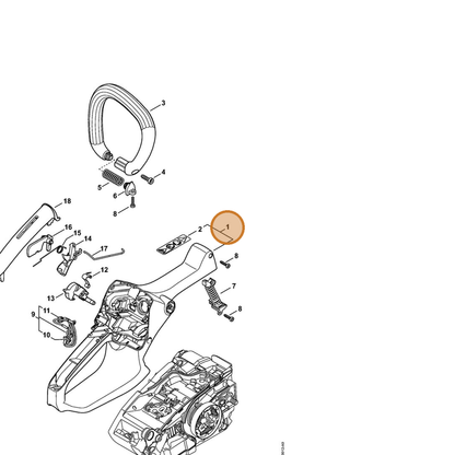 STIHL part 1146-790-1005 — IPL diagram snippet (6x zoom, amber highlight)