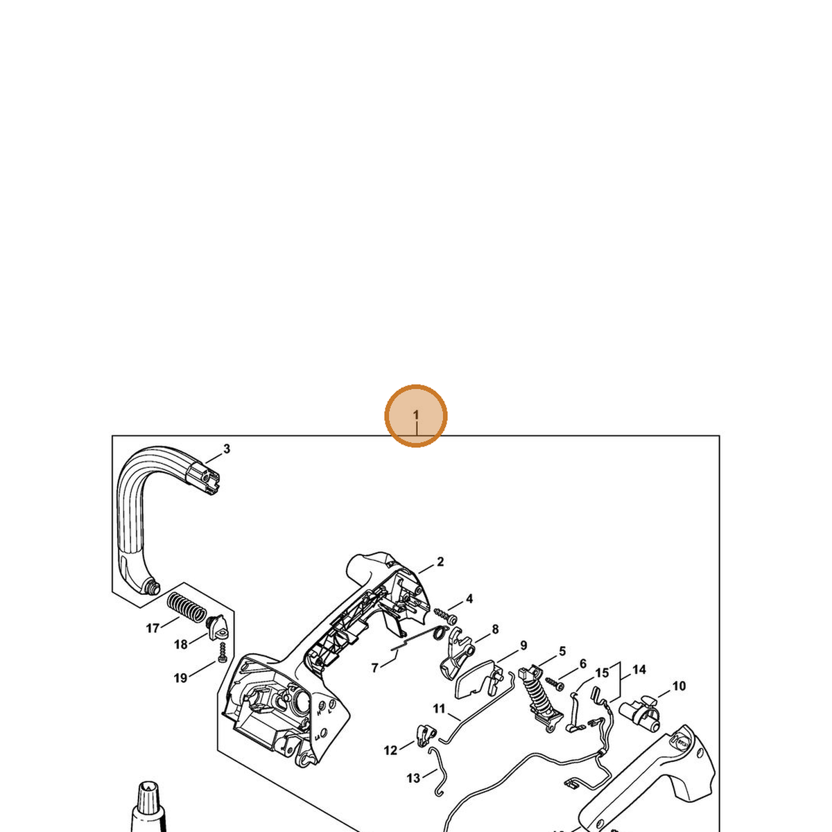 STIHL part 1146-790-1012 — IPL diagram snippet (6x zoom, amber highlight)
