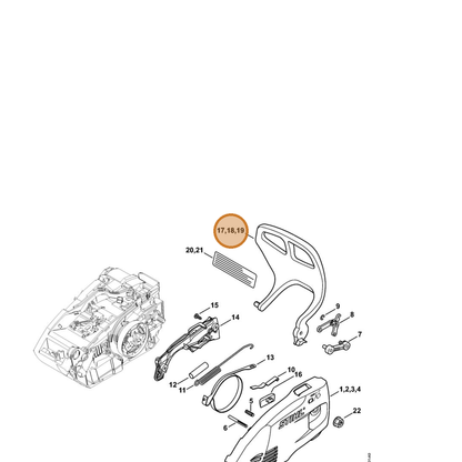 STIHL part 1146-790-9102 — IPL diagram snippet (6x zoom, amber highlight)