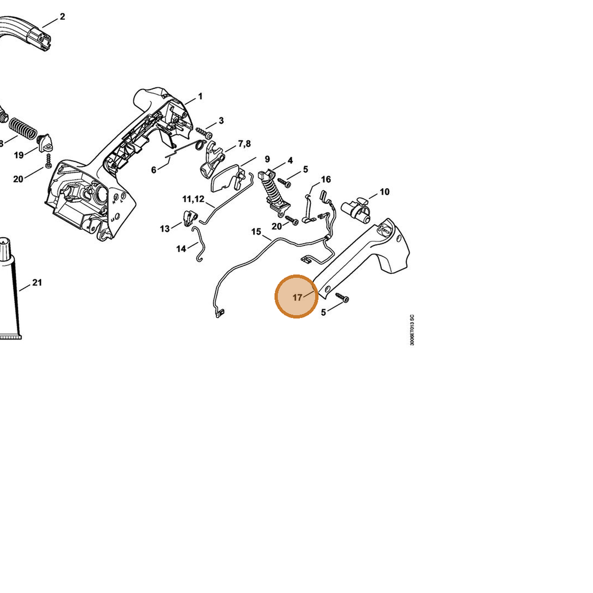 STIHL part 1146-791-0600 — IPL diagram snippet (6x zoom, amber highlight)